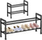 Abiglifty 2-Tier Expandable Shoe Rack,17"-33" Adjustable Shoe Rack for Closet,Metal Shoes Shelves