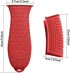 4 pcs Trumoter Silicone Potholders, Assist Pan Holder for Cast Iron Skillets - Red