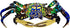 6" WitnyStore Blue Rainbow Crab Artistic Blown Glass Figurine Premium Hand-Blown Statue Tabletop Decoration Unique