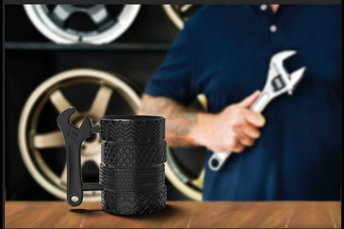 Tire Coffee Tea Mug Gift for Car Lovers, Mechanics, Car Enthusiasts, Christmas Gifts for Man Birthday Gift