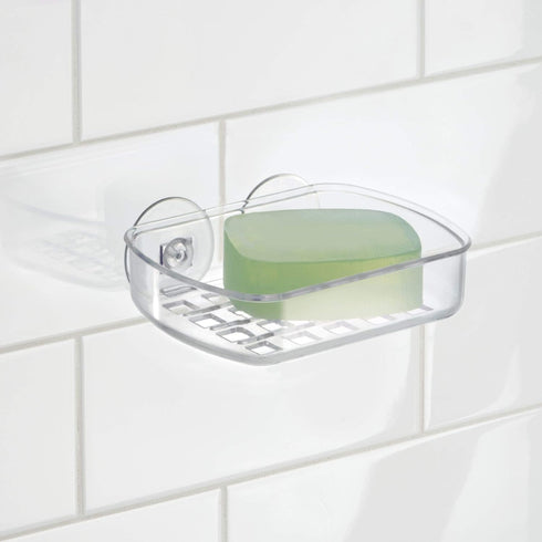 5.25" 4" 2", Clear,19600 iDesign BPA-Free Plastic Suction Bar Soap Dish - x x