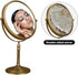 Leyden Antique Brass Makeup Mirror - 3X Magnifying Vanity Mirror, Double Side 7.8 Inch for Bathroom