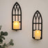 15.8'' Set Set 2 HPC Decor Candle Sconce of Two- Black Metal Candle Wall Sconces- Wall Sconce Candle Holder - Sconces