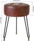 LG-31Z IBUYKE Faux Leather Round Footrest Stool, Makeup Vanity Stool Side Table, PU Dressing Table Seat, Pouf Couch