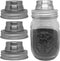 4 Stainless Steel Mason Jar Shaker Lids with Silicone Seals for Dredging Flour, Spices, Sugar, Salt, Peppers