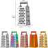 Large Stainless Steel 4 Sides Grater Slicer with Handle, Multifunctional Cutter Planing for Ginger, Garlic, Cucumbers, Carrots, Cheese, Potato, Ergonomic Design Kitchen Gadgets Accessories Orange by mingcheng