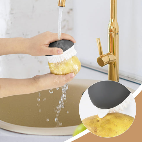 yuntop (2 Pack Vegetable Brush Potato Scrubber Brush Non Slip Comfortable Fruit Cleaning Tools for Washing Fruit