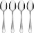 Oneida Flight Everyday Flatware Teaspoons, Set of 4, 18/0 Stainless Steel, Silver
