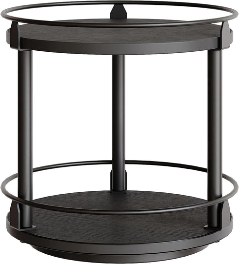 YATINEY Lazy Susan Organizer, Rotating Spice Rack, 2 Tier Spice Turntable Organizer,