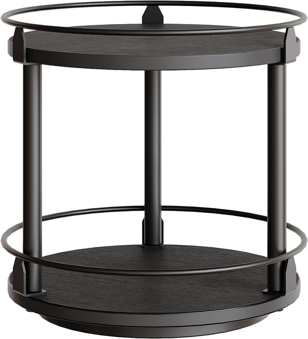 YATINEY Lazy Susan Organizer, Rotating Spice Rack, 2 Tier Spice Turntable Organizer,