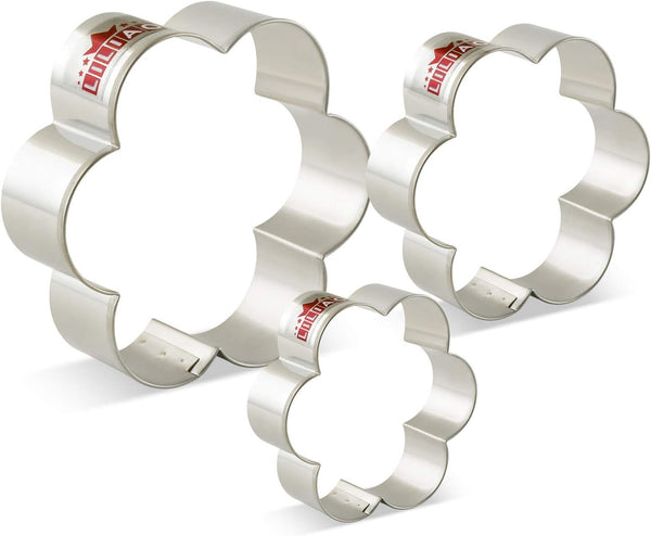 LILIAO Flower Cookie Cutters - 3 Sizes: Large 3.7", Medium 3.3", Small 2.6" - Stainless Steel