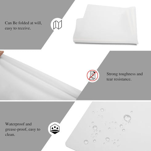 YACEYACE Large Silicone Mats for Kitchen Counter, 2Pcs 25"x 17" Frosted Silicone Craft Mats, Heat Resistant