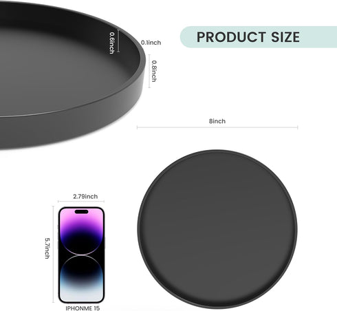 Blaucasa 2 Pack 8" Counter Countertop Bathroom and Vanity Tray, ABS Bathroom Organizer, Coffee Table Decor for Perfume