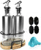 Upra Olive Oil and Vinegar Bottle Set, 2-piece Container Set with Rack