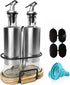 Upra Olive Oil and Vinegar Bottle Set, 2-piece Container Set with Rack