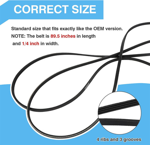 WE12M29 WE03X29897 Dryer Belt Compatible with GE/Hotpoint - Replace for Dryer Drum Drive Belt WE12M22, 137292700,