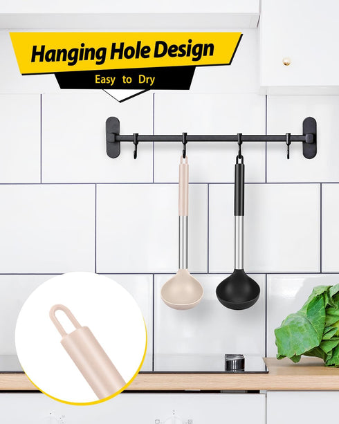 Pack of 2 Silicone Ladle Spoons for Soup, Non-Stick Kitchen Utensils, High Heat Resistant, BPA Free Cooking Tools