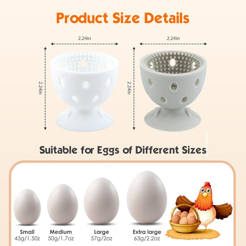 WAMEIJU 2 PCS Egg Washer for Fresh Eggs, Silicone Egg Brush Cleaner, Egg Cleaner Scrubber for Fresh Eggs, Reusable