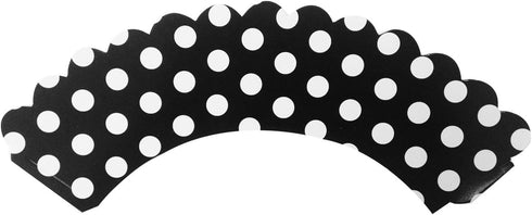 AllyDrew Standard Size Polka Dots Cupcake Wrappers, Set of 20, Black