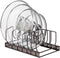 Toplife Pot Lids Organizer Rack, 7+ Pan Lids and Bakeware Holder with 7 Adjustable Compartments - Brown