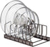 Toplife Pot Lids Organizer Rack, 7+ Pan Lids and Bakeware Holder with 7 Adjustable Compartments - Brown