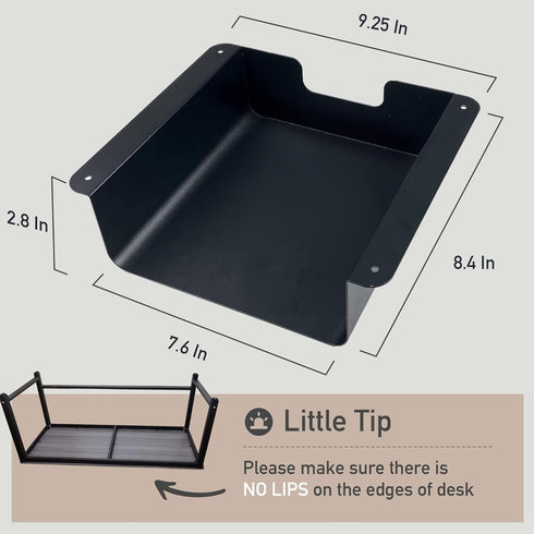 Under Desk Storage Shelf Under Desk Drawer Storage for Sit Stand Desk, Table, Gaming Desk, Workstations Under Desk Organizer Adds Tray for Home and Office(Black) by AirTaxiing