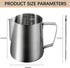 20oz 600ml Milk Frothing Pitcher, Large Capacity Stainless Steel Milk Coffee Cappuccino Latte Art Jug with Latte Art Pen