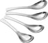 4 Pack 6.5" High Grade 18/10 Stainless Steel Soup Spoons, Thick Heavy-weight Table Spoons