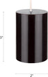 Mega Candles 6 pcs Unscented Solid Black Pillar Candles, Hand Poured Premium Wax, 2"x3"