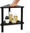 Yoshiky Black Shower Foot Rest 15in, Shower Stool for Shaving Legs, Waterproof Wood