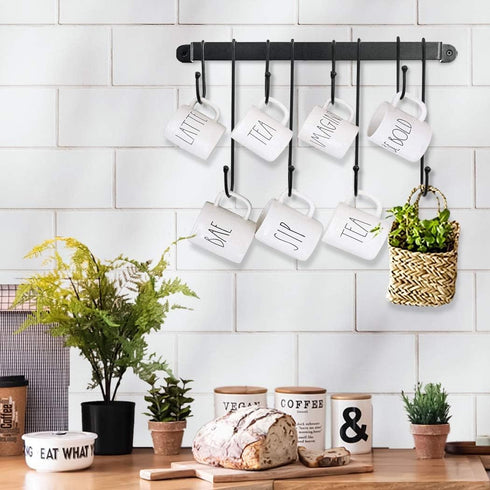 AJART Coffee Bar Decor Mug Holder, 17" Coffee Cup Rack for Home Kitchen Office Dining Room