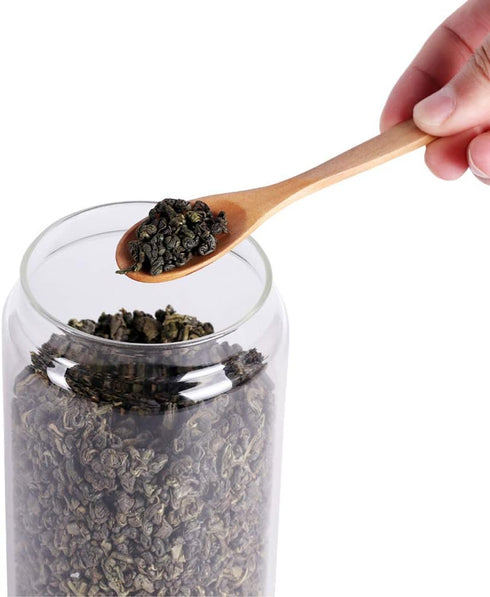 LEAVES AND TREES Y Glass Tea Canister, 25 FL OZ/750ml Airtight Bulk Food Storage Jar for Loose Leaf Tea, Coffee Bean (6