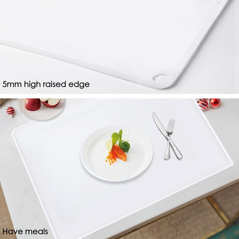 Translucent Baking Mats for Kitchen Counter, Food Grade Silicone Mats for Crafts, Non-Slip Protector with Raised Edges