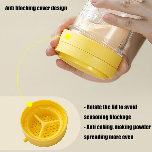 WonLiq 12-Ounce Glass Parmesan Cheese Shaker with Airtight Lid - Anti-Clogging Dispenser for Grated Cheese, Sugar