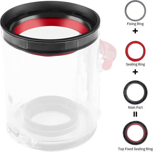 Dust Bin Top Fixed Sealing Ring, Compatible with Dyson V11 V15 Vacuum Cleaner Replacement Parts with T8 Screwdriver