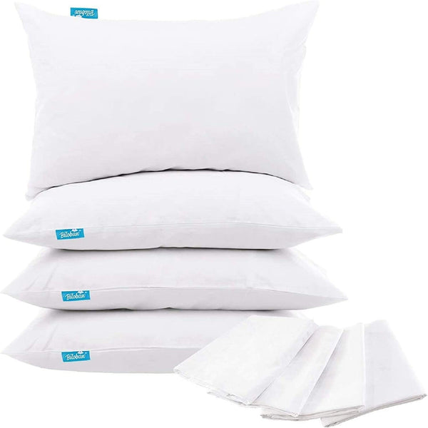 Toddler Pillowcase 4 Pack, Waterproof Zippered Pillow Protector for Toddler Pillow 13"x18" & 14"x19" (White)