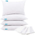 Toddler Pillowcase 4 Pack, Waterproof Zippered Pillow Protector for Toddler Pillow 13"x18" & 14"x19" (White)