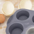 Silicone Muffin Pan, 6-Cavity Nonstick Baking Tray for Muffins, Cupcakes, Brownies, Food Grade, BPA Free, Pack of 3