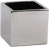 WGV Ceramic Cube Vase, 5.5" Width, 5" Height, Elegant Modern Block Floral Planter, Silver, 1 Piece