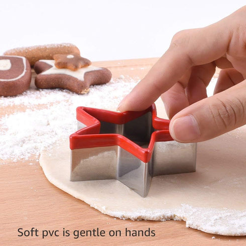 Star Cookie Cutters Set - 3pcs Stainless Steel, Food Grade Large & Mini Star Cookie Cutters for Cookies, Sandwiches