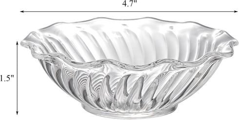 Elsjoy Set of 12 Plastic Dessert Bowls, 7 Oz Clear Small Plastic Bowls Mini Snack Bowl, 4.7 Inch Stackable Serving Bowls for Ice Cream, Candy, Nut, Fruits, Flower Shape by Elsjoy