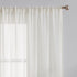 FMFUNCTEX Beige Linen Sheer Curtains for Bedroom, 54 inch Length Natural Flax Blend Draperies, 2 Panels Rod Pocket for