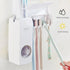 Olet Automatic Toothpaste Dispenser | Toothpaste Squeezing and Tooth Brush Holder Set (5 Brushes) | White
