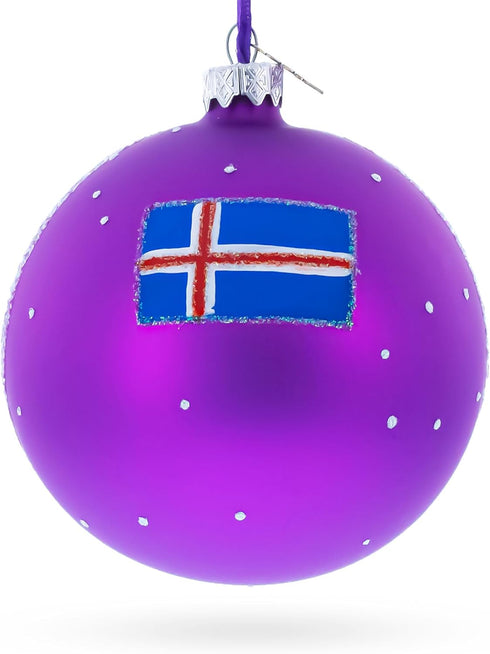 Blue Lagoon Iceland Glass Ball Christmas Ornament, 4 Inches