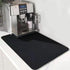 Dish Drying Mat for Kitchen Counter, Absorbent Coffee Mat with Rubber Backing, 12"x20" Black
