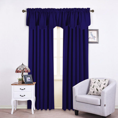 NICETOWN Blackout Curtain Valance Tier, 52 inches by 18 inches, Navy Blue, 1 Piece