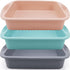Silicone Square Cake Pan 3 Pack, Non-Stick, Heat Resistant for Baking Cakes, Brownies, Cheesecakes, 8.5 Inch