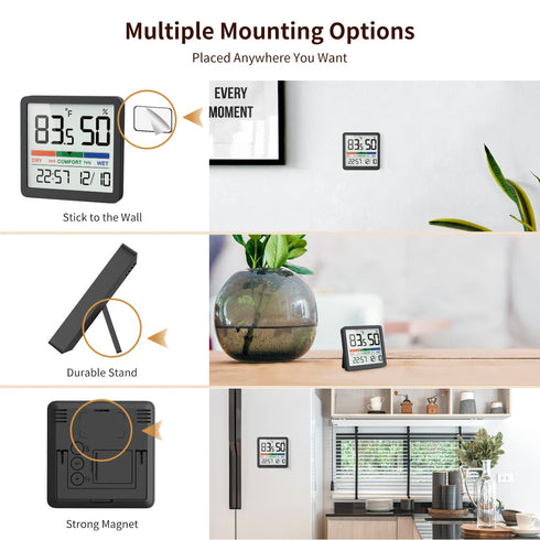 VOCOO Humidity Gauge Indoor Thermometer, Digital Indoor Humidity Sensor with Temperature Monitor