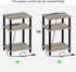 TUTOTAK End Table with Charging Station, Nightstand with USB Ports, 3-Tier Storage Shelf for Small Space, Sofa Table