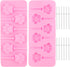 AUEAR 2 Pack Paw Silicone Lollipops Mold with Sticks, 6-Capacity Chocolate Hard Candy Ice Cream Making Decoration